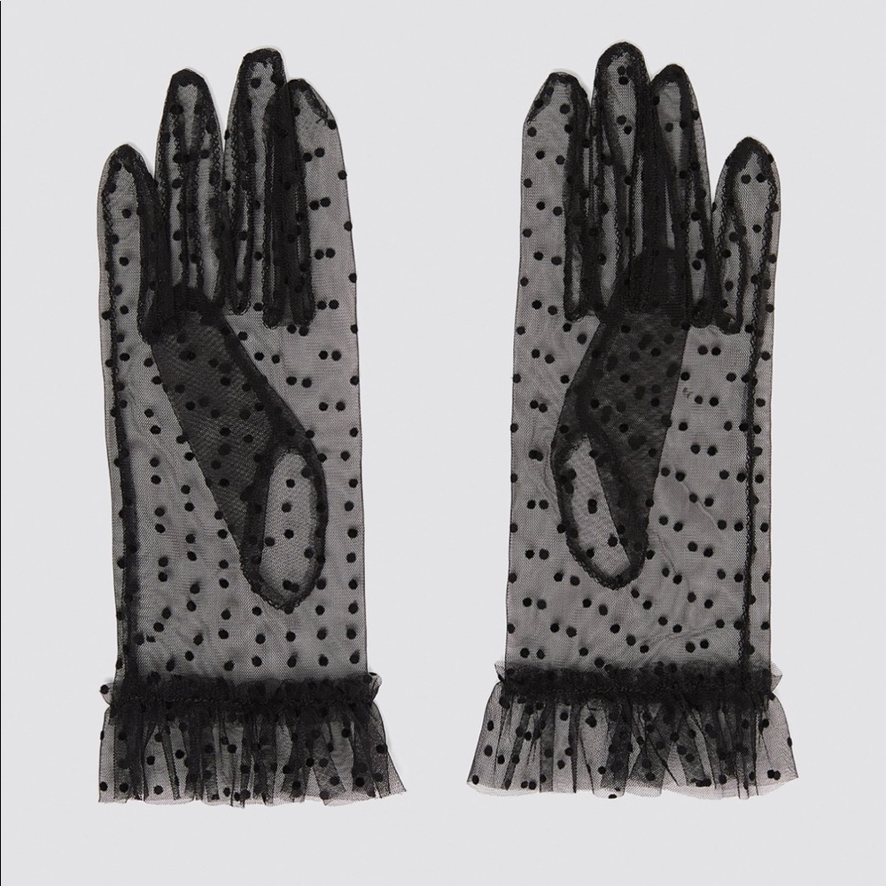 SOLD ZARA Special Edition Dotted Mesh Gloves - Picture 2 of 5
